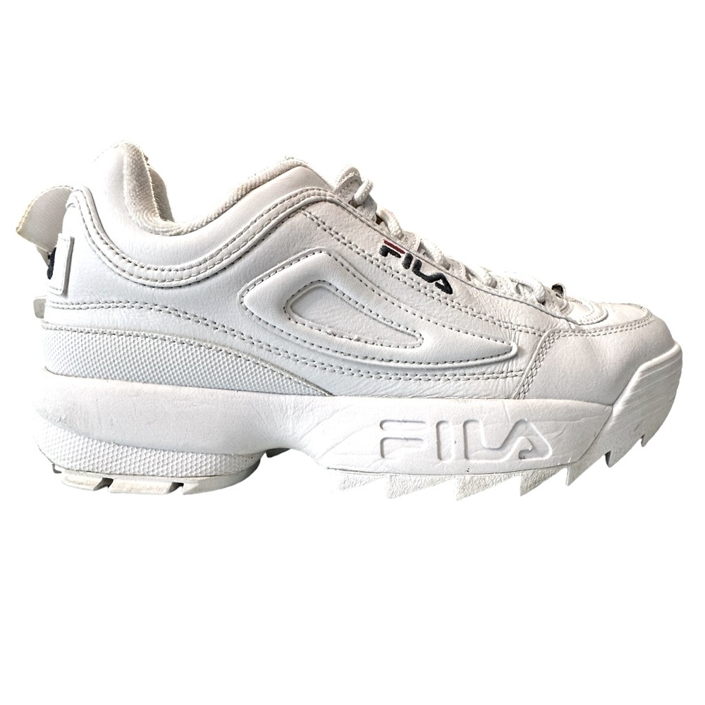FILA Disruptor 2 Women’s Platform White Leather Athletic Sneaker Shoe 9 US